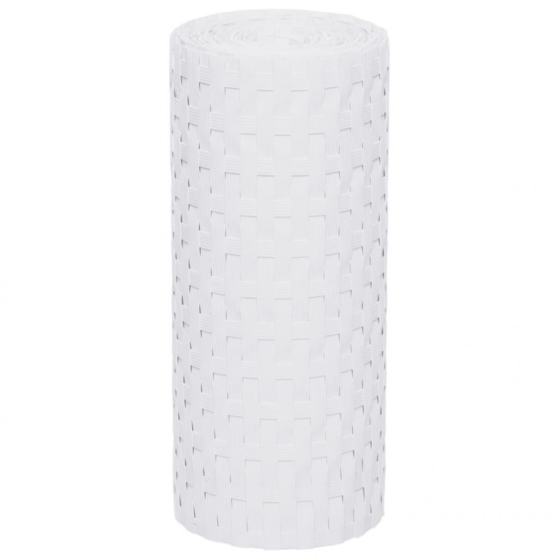 Parawany balkonowe, 10 szt., białe, 255x19 cm, rattan PE