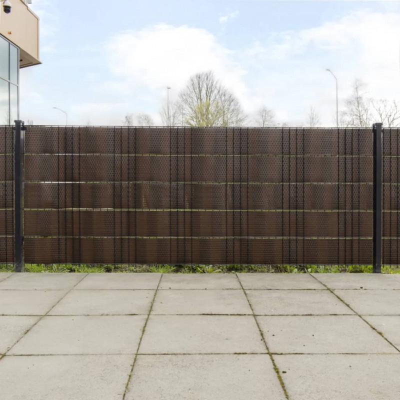 Parawany balkonowe, 10 szt., brązowo-czarne, 255x19cm rattan PE