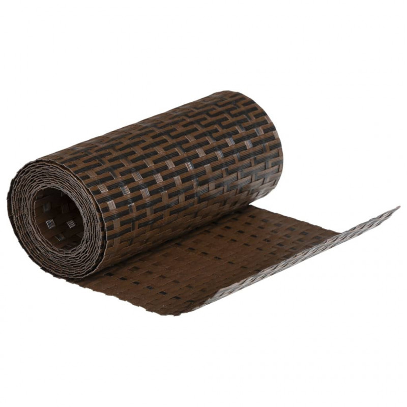 Parawany balkonowe, 10 szt., brązowo-czarne, 255x19cm rattan PE