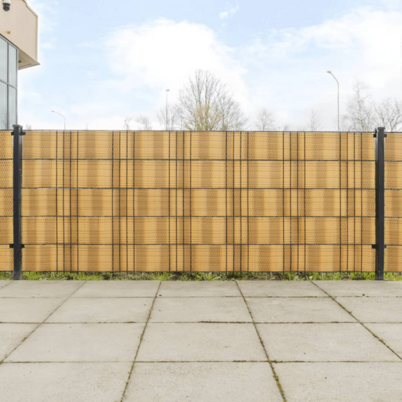 Parawany balkonowe, 10 szt., jasnobrązowe, 255x19 cm, rattan PE