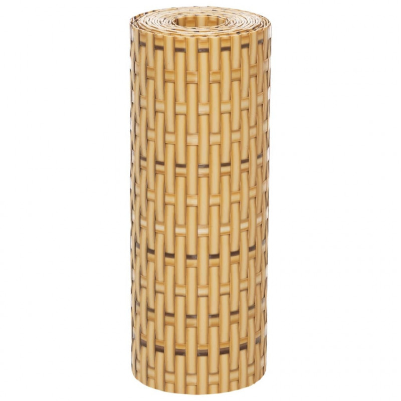 Parawany balkonowe, 10 szt., jasnobrązowe, 255x19 cm, rattan PE