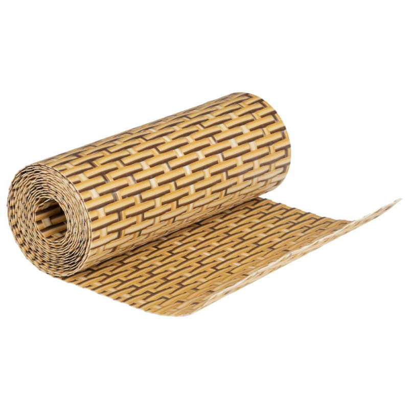 Parawany balkonowe, 10 szt., jasnobrązowe, 255x19 cm, rattan PE