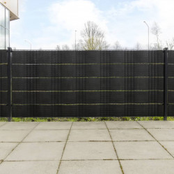 Parawany balkonowe, 5 szt., czarne, 255x19 cm, rattan PE