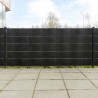 Parawany balkonowe, 5 szt., czarne, 255x19 cm, rattan PE