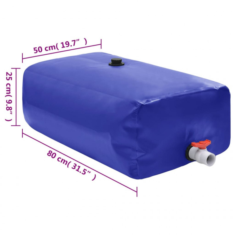 Zbiornik na wodę, z kranikiem, składany, 100 L, PVC