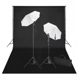 Zestaw do studia fotograficznego: czarne tło 6 x 3 cm i światła