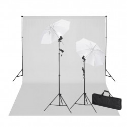 Zestaw do studia fotograficznego, białe tło 6 x 3 m i światła