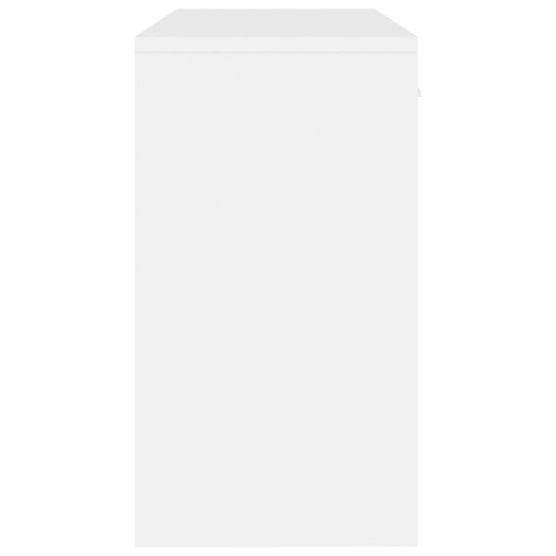 Biurko z szufladą i szafką, białe z połyskiem, 100x40x73 cm