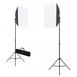 Profesjonalne lampy studyjne, 2 szt., 40x60 cm, stalowe, czarne