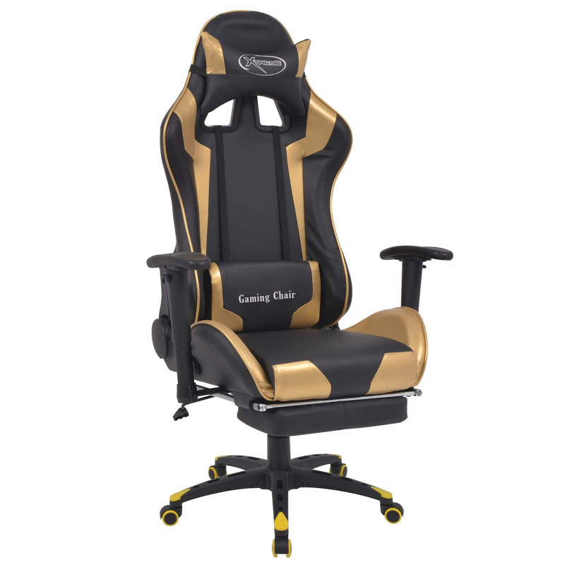Fotel gamingowy złoty 70 x 71 x 136 cm Sztuczna skóra