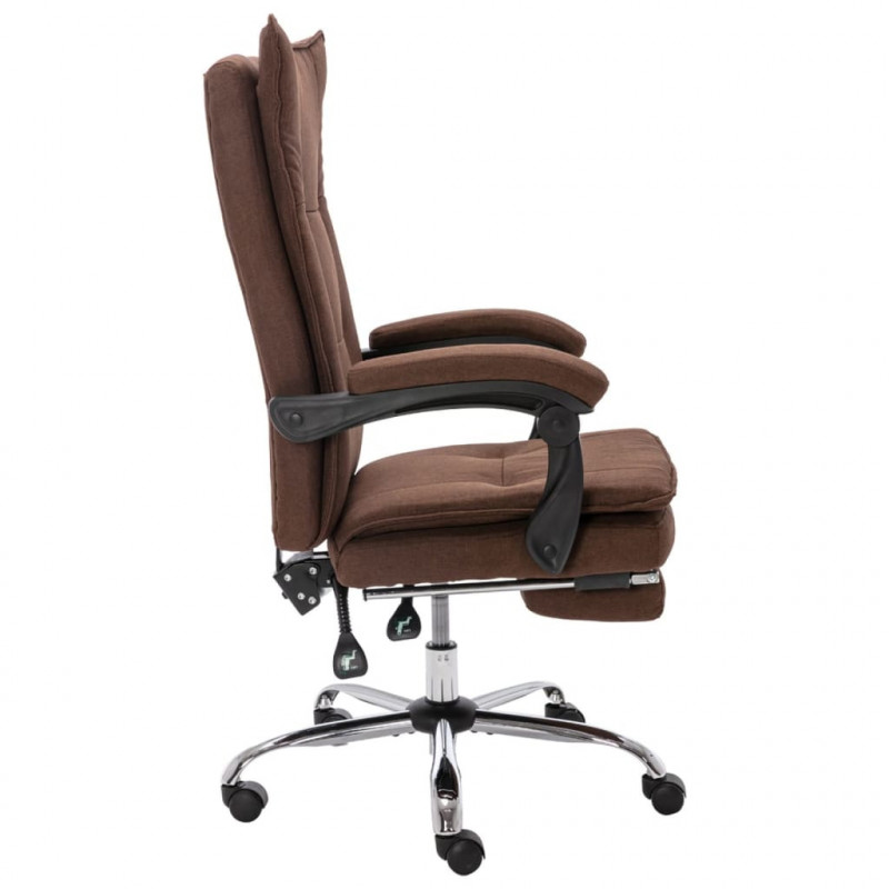 Krzesło biurowe, brązowe, obite tkaniną