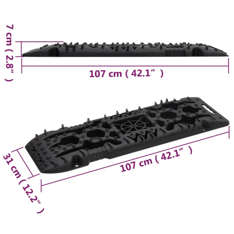 Trapy, 2 szt., czarne, 107x31x7 cm, nylon