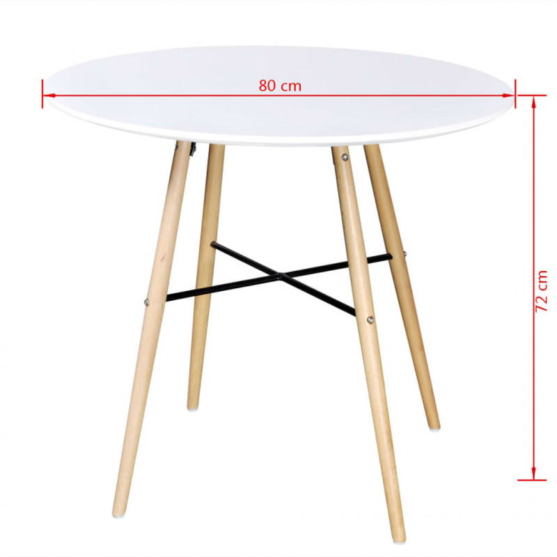 Okrągły stół z płyty MDF, biały