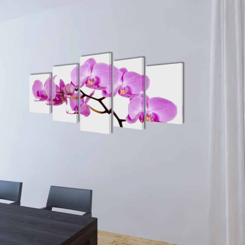 Zestaw obrazów Canvas 100 x 50 cm Orchidea
