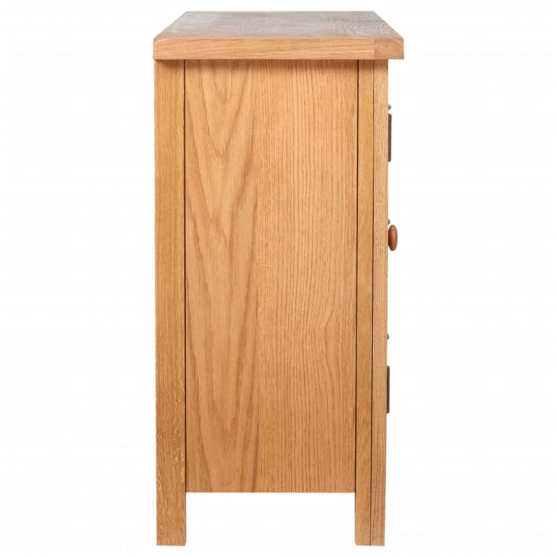 Komoda z 3 szufladami, 110 x 33,5 x 70 cm, lite drewno dębowe