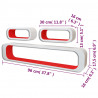 Wiszące półki-kostki na książki/DVD z MDF, 3 szt., biało-czerwone