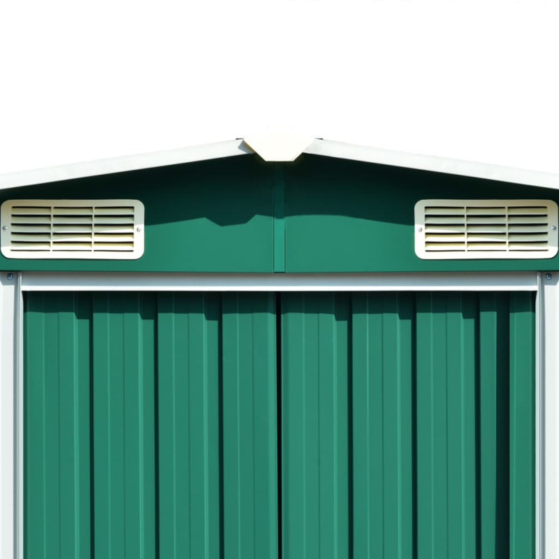 Szopa ogrodowa, zielona, 257x779x181 cm, stal galwanizowana