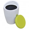 Stołek, biało-zielony, sztuczna skóra
