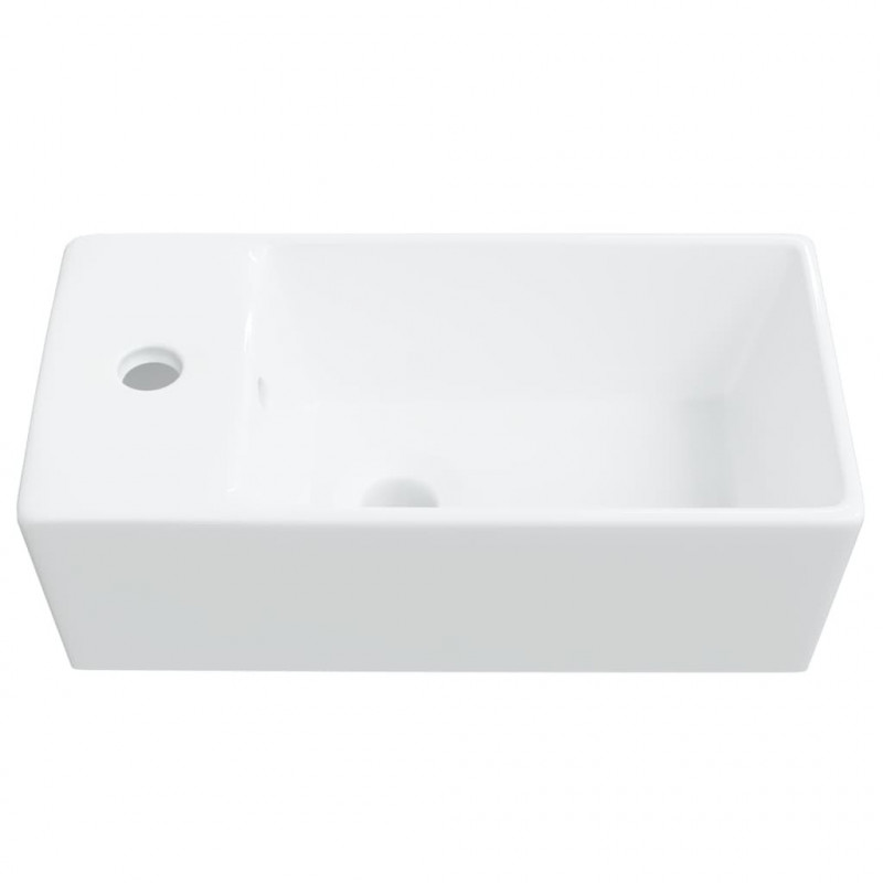 Umywalka, biała, 48x25x15 cm, ceramiczna
