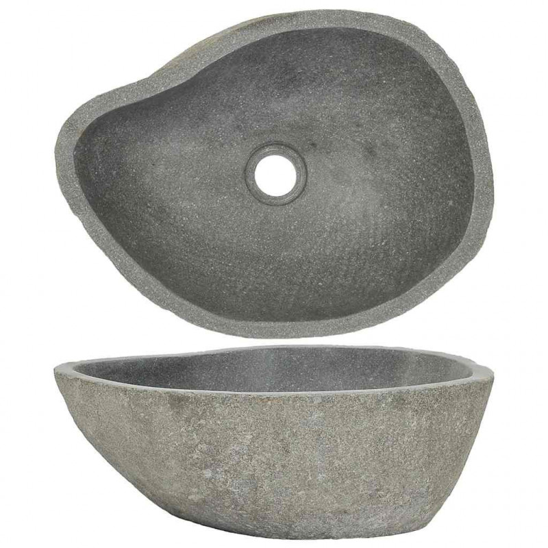 Umywalka z kamienia rzecznego, owalna, (37-46)x(29-36) cm