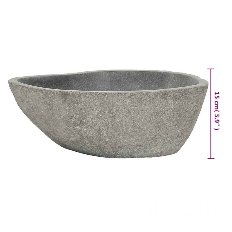 Umywalka z kamienia rzecznego, owalna, (37-46)x(29-36) cm