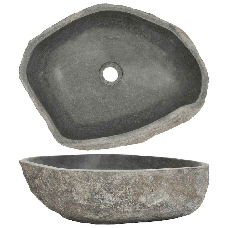 Umywalka z kamienia rzecznego, owalna, (45-53)x(34-41) cm