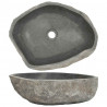 Umywalka z kamienia rzecznego, owalna, (45-53)x(34-41) cm