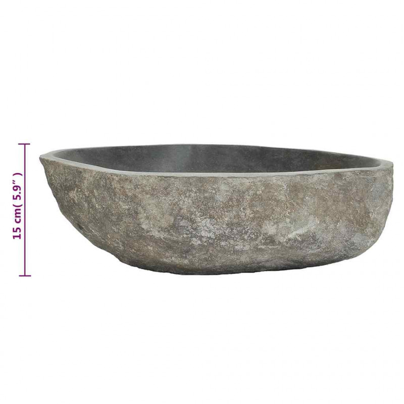 Umywalka z kamienia rzecznego, owalna, (45-53)x(34-41) cm
