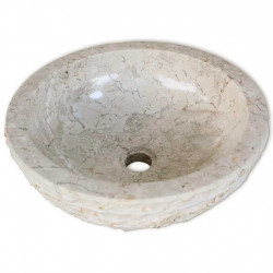 Umywalka marmurowa, 40 cm, kremowa