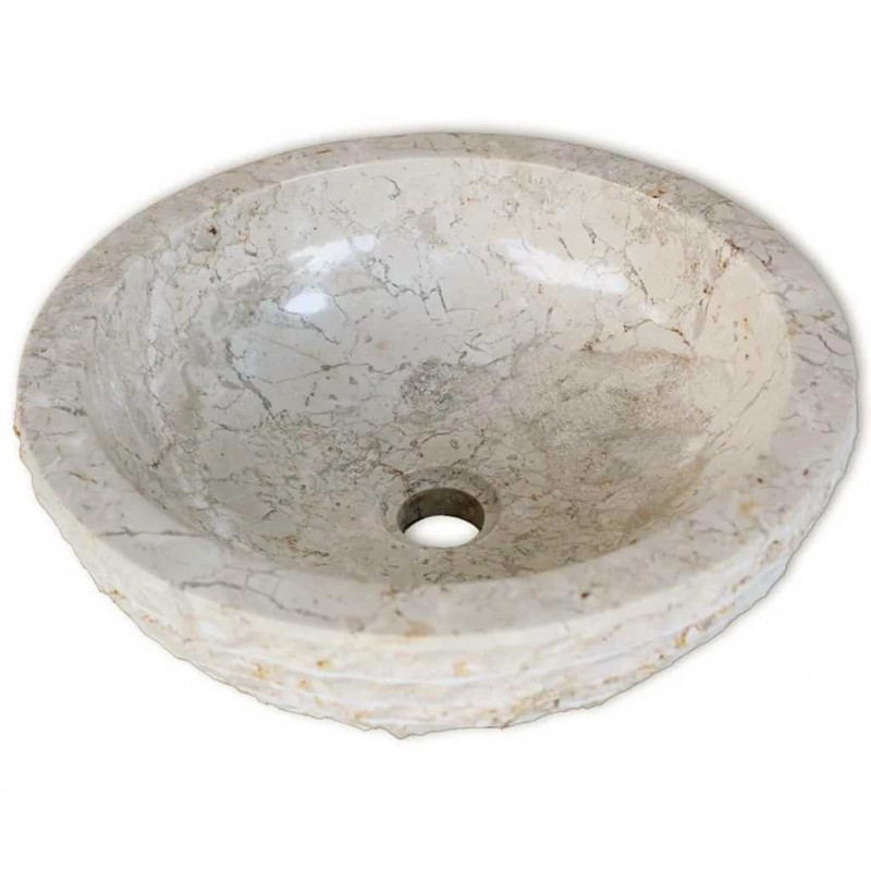 Umywalka marmurowa, 40 cm, kremowa