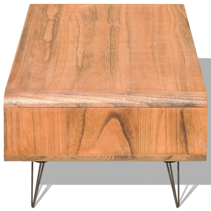 Stolik kawowy, 90 x 55,5 x 38,5 cm, lite drewno paulownia, brąz