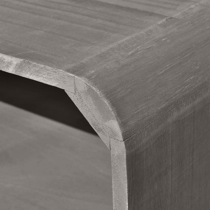 Stolik kawowy, 90x55,5x38,5 cm, lite drewno paulownia, szary