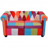 Dwuosobowa, materiałowa sofa Chesterfield