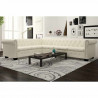 Sofa Chesterfield sześcioosobowa biała, sztuczna skóra
