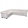 Sofa Chesterfield sześcioosobowa biała, sztuczna skóra