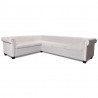 Sofa Chesterfield sześcioosobowa biała, sztuczna skóra