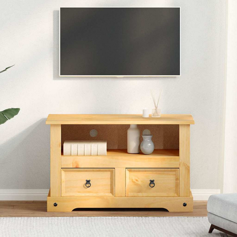 Szafka TV w meksykańskim stylu Corona, sosna, 91x43x56 cm