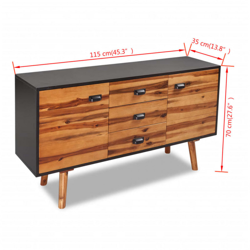 Szafka z drewna akacjowego 115 x 35 x 70 cm