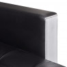 Sofa narożna z funkcją rozkładania, sztuczna skóra, czarna