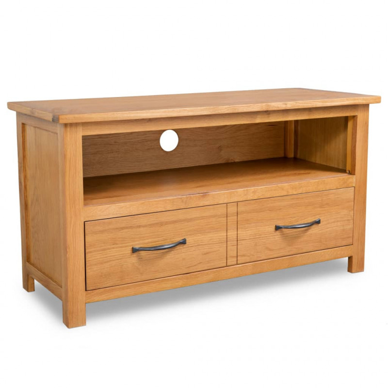 Szafka pod telewizor, 90 x 35 x 48 cm, lite drewno dębowe