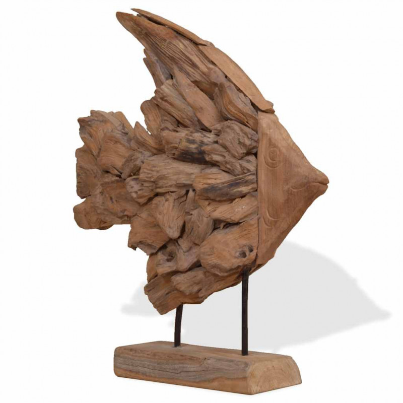 Rzeźba Ryba Teak 40x12x57 cm