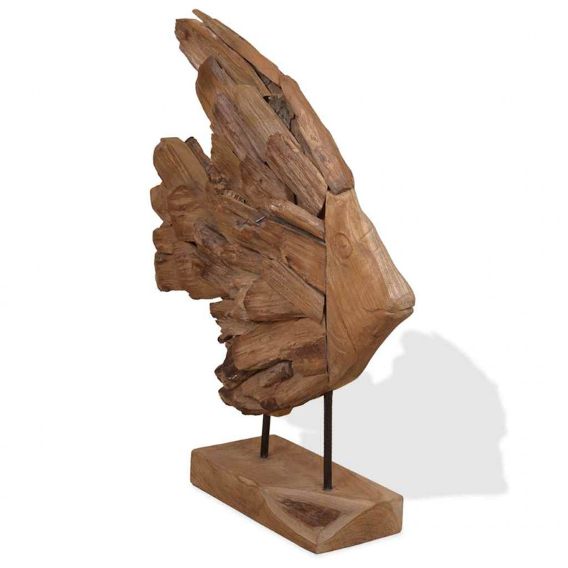 Rzeźba Ryba Teak 40x12x57 cm