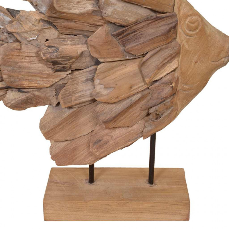 Rzeźba Ryba Teak 40x12x57 cm
