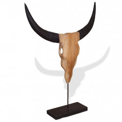 Rzeźba Czaszka Byka Teak 66x15x88 cm