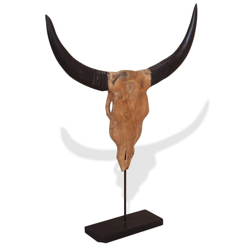 Rzeźba Czaszka Byka Teak 66x15x88 cm