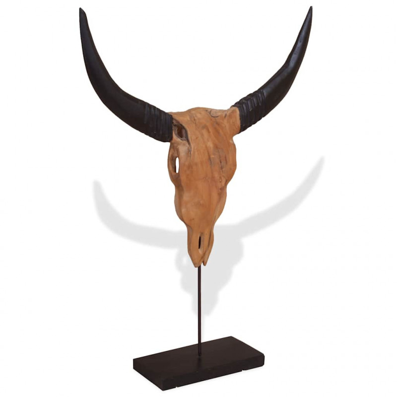 Rzeźba Czaszka Byka Teak 66x15x88 cm