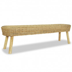 Ławka do przedpokoju, naturalny rattan, 160x35x45 cm