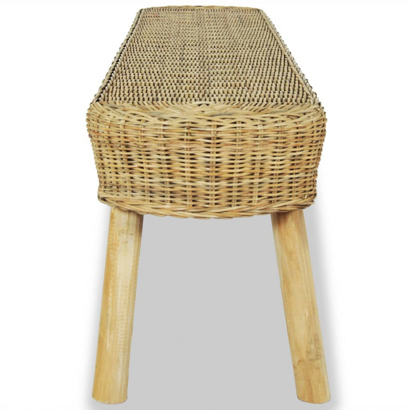 Ławka do przedpokoju, naturalny rattan, 160x35x45 cm