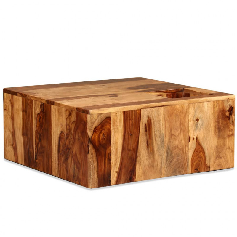 Stolik kawowy z drewna akacjowego, 70 x 70 x 30 cm
