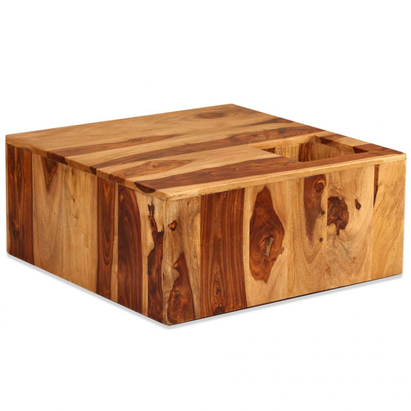 Stolik kawowy z drewna akacjowego, 70 x 70 x 30 cm
